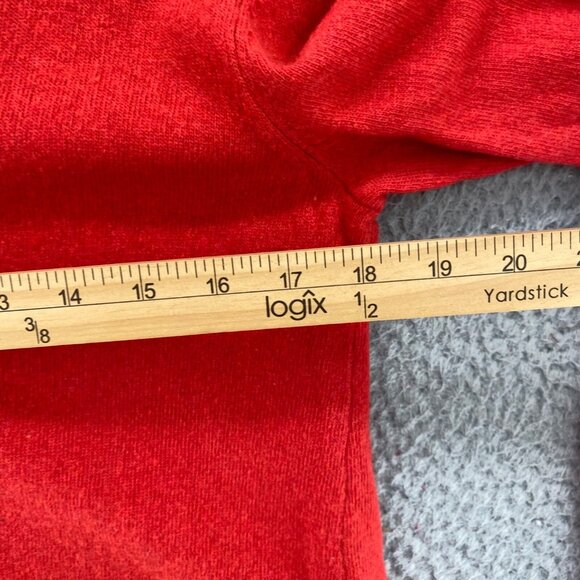 Ann Taylor Sweater Womens Medium Red Wool Blend Turtleneck Pullover Stretch Knit - Picture 7 of 10
